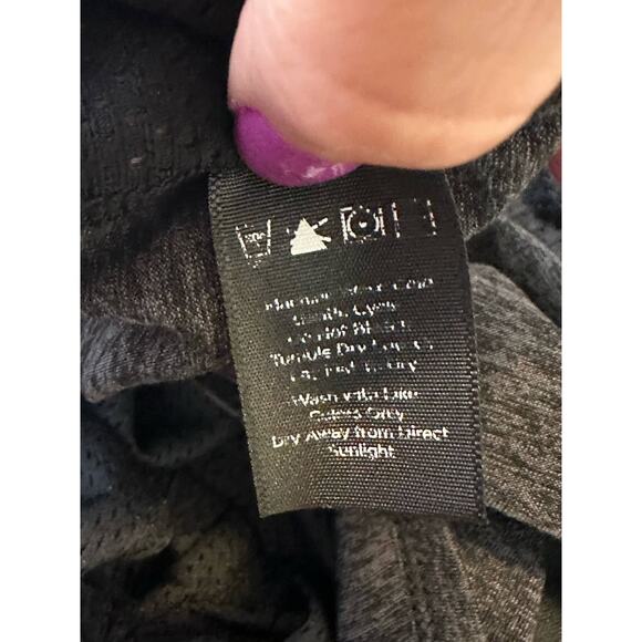 Alala gray black back mesh detail tie back athletic tank top size small - Picture 7 of 11